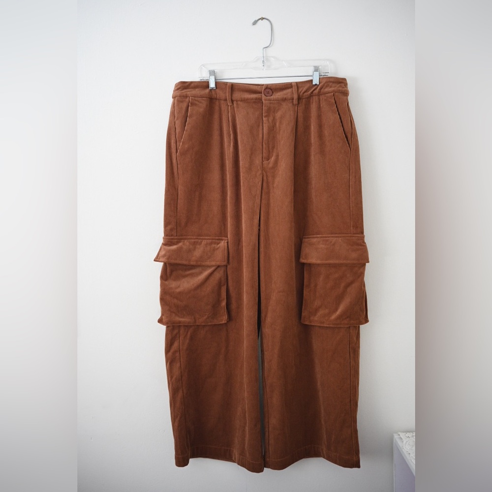 Wide Leg Women’s Corduroy Cargo Pants Size 0X Cider - Picture 12 of 12